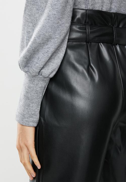VELVET - Pleather pants - black