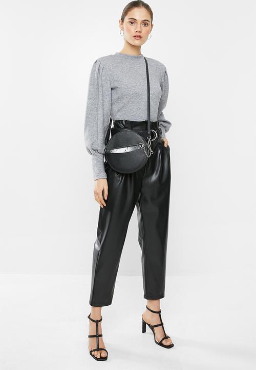 VELVET - Pleather pants - black