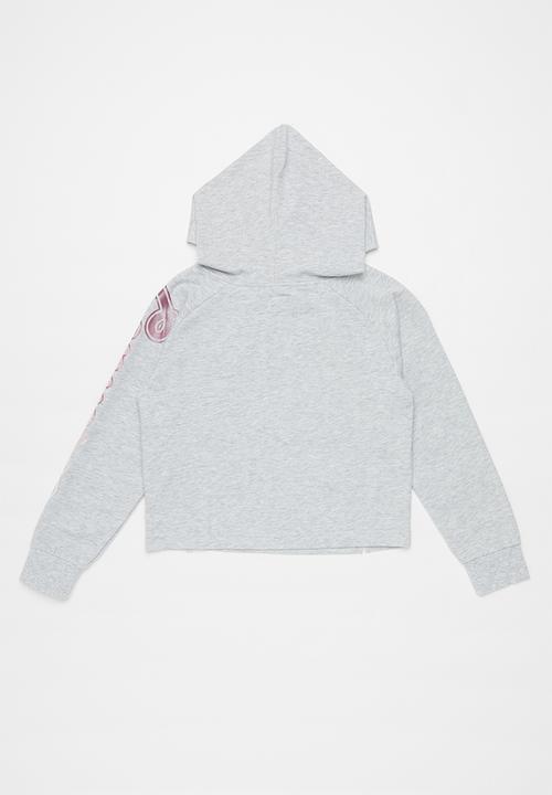 Converse - Converse raglan cropped pullover hoodie - grey