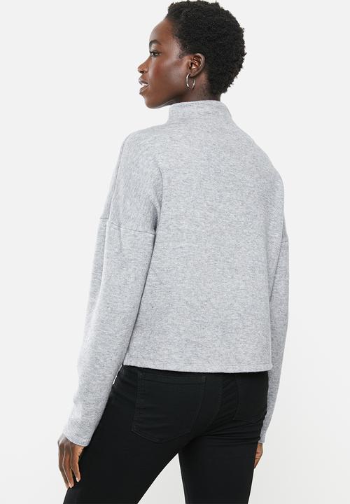 MILLA - Funnel neck top - grey