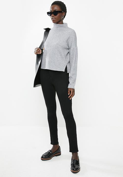 MILLA - Funnel neck top - grey