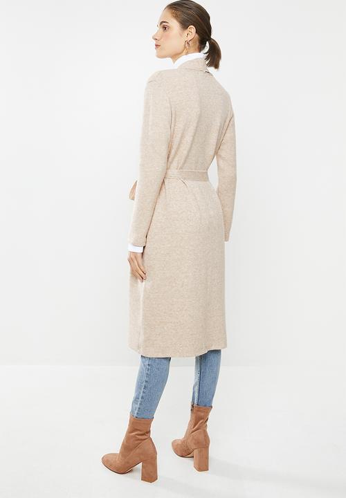 VELVET - Midi robe cardi - oatmeal