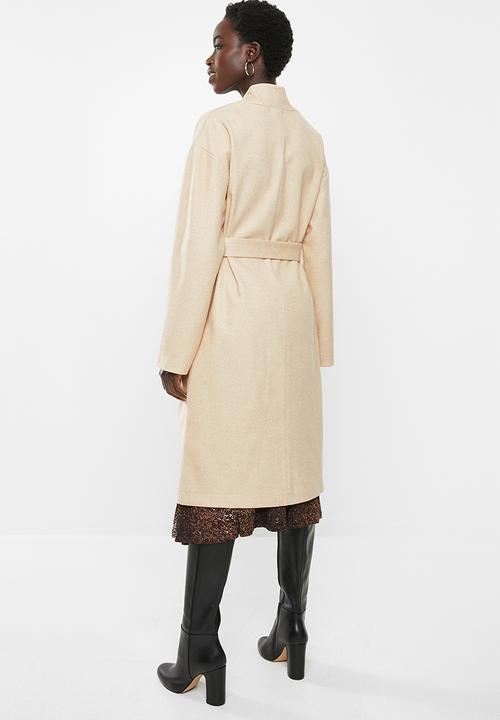 MILLA - Collarless coat - beige 