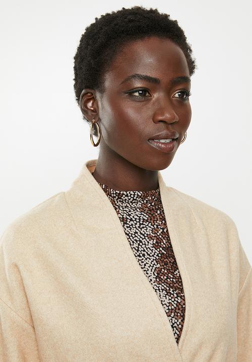 MILLA - Collarless coat - beige 