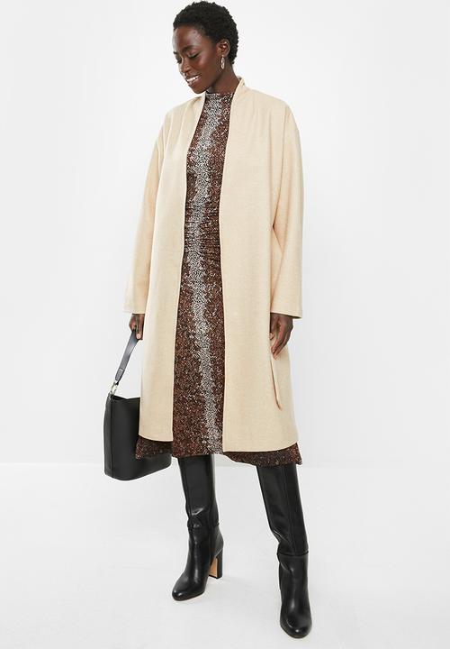 MILLA - Collarless coat - beige 
