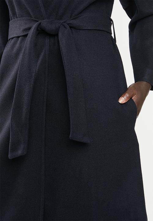 MILLA - Collarless coat - navy