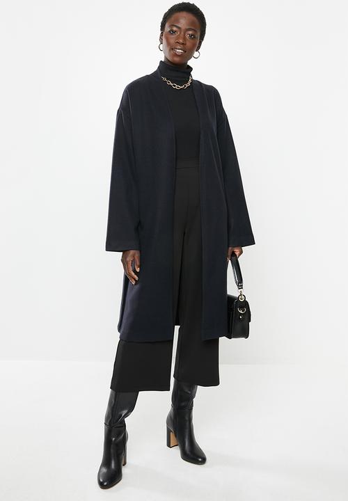 MILLA - Collarless coat - navy