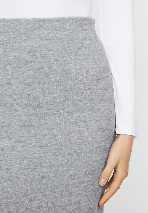 VELVET - Knit bodycon skirt - grey