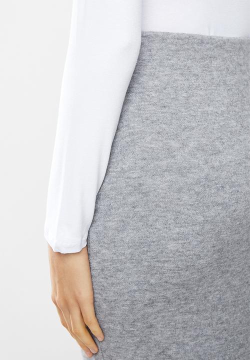 VELVET - Knit bodycon skirt - grey