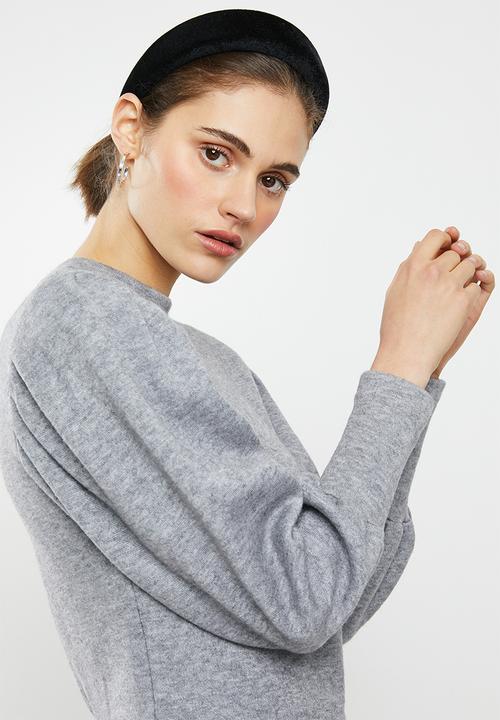 VELVET - Puff sleeve knit top - grey