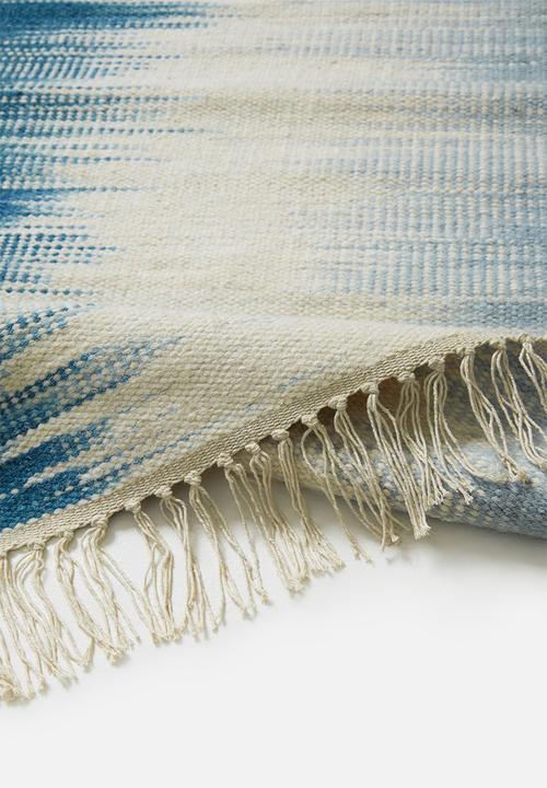 Sixth Floor - Morgan woven wool runner - blue