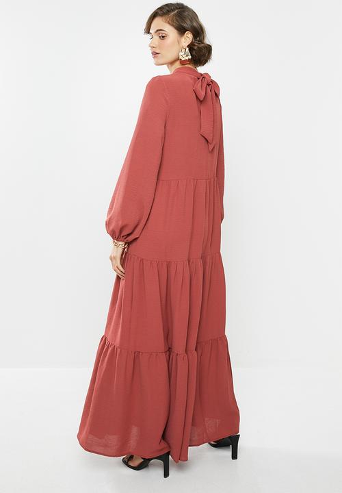 VELVET - Tiered maxi dress - spiced apple