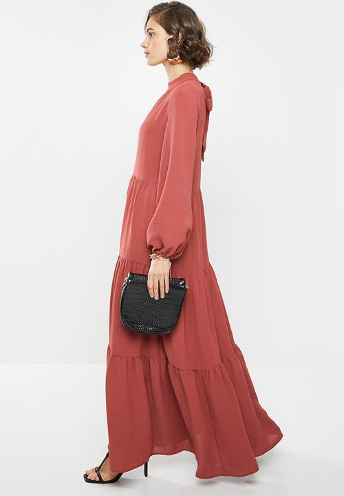 VELVET - Tiered maxi dress - spiced apple