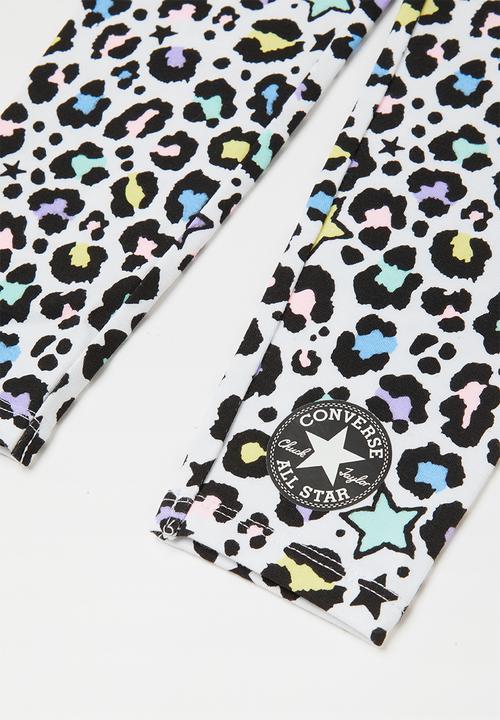 Converse - Converse girls leopard legging set & peplum - pink & white