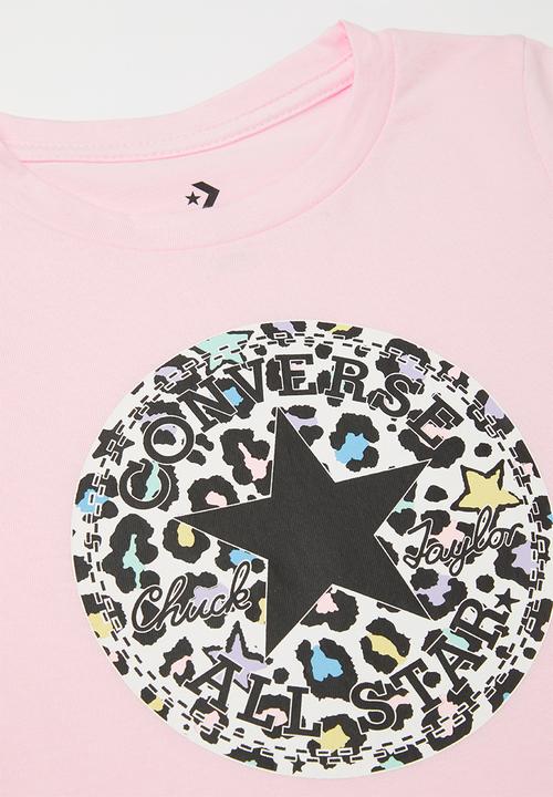 Converse - Converse girls leopard legging set & peplum - pink & white