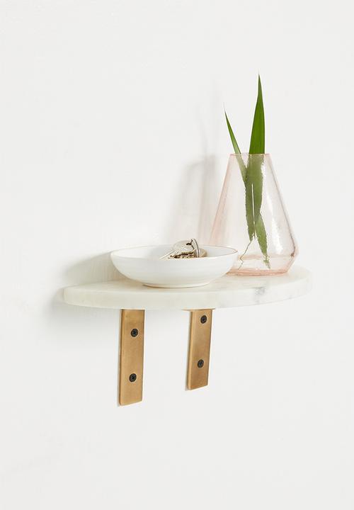 Sixth Floor - Davi marble shelf - white