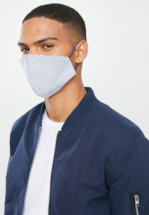 Superbalist - Plain and print mask 2 pack -blue & white/black