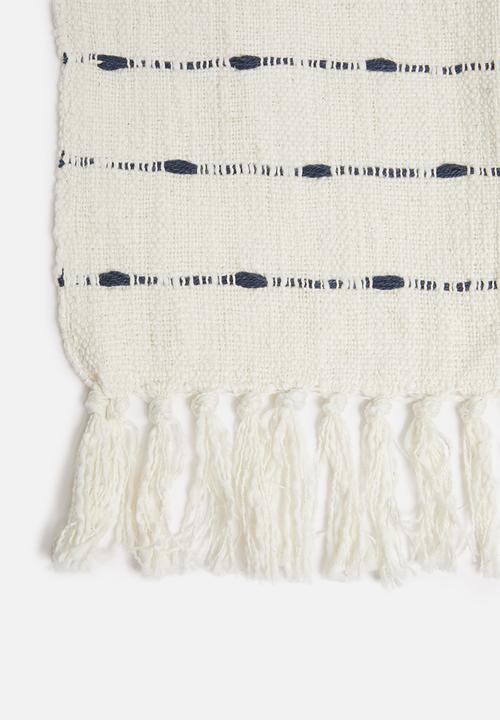 Sixth Floor - Bobble cotton throw - navy blue