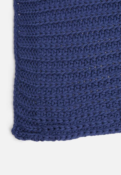 Sixth Floor - Knitted throw - navy