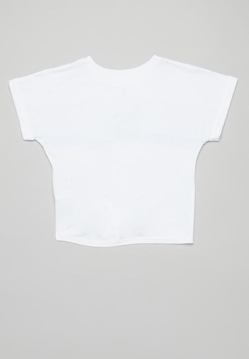 Converse - Converse girls multi colour stripe tie top - white