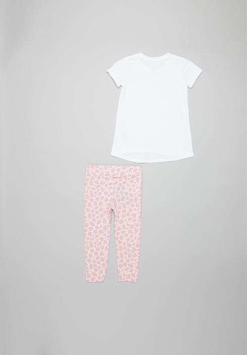 Converse - Leopard legging set & peplum - white & pink 