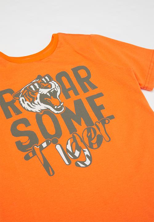 Pop Candy - Boys tiger printed tee - orange
