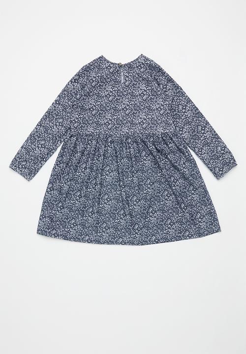 Pop Candy - Girls woven dress - navy & white