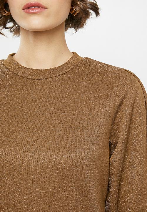 Blake - Metallic rib pullover - tan