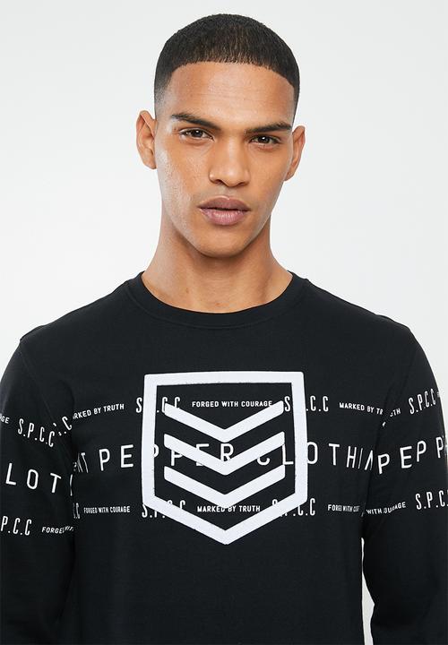 S.P.C.C - Duke applique crew neck sweat - black