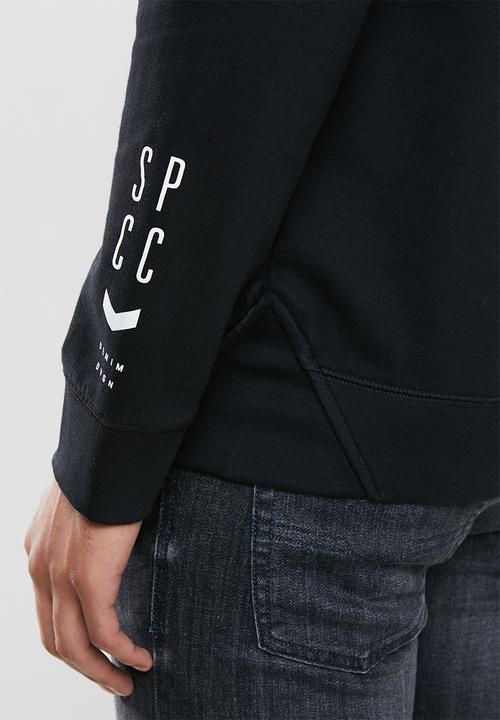 S.P.C.C - Duke applique crew neck sweat - black