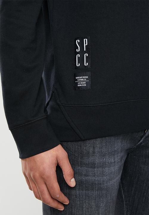 S.P.C.C - Duke applique crew neck sweat - black