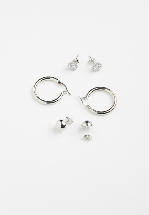 Keren Bella - Core earring 3 pack - silver