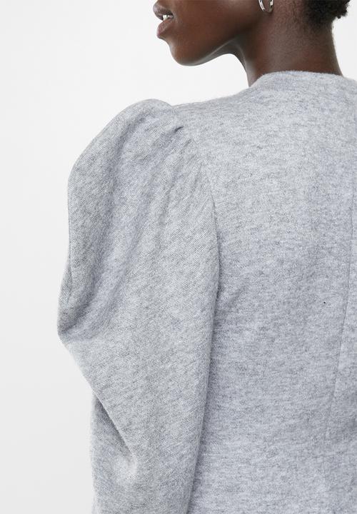 MILLA - Puff sleeve knit dress - grey