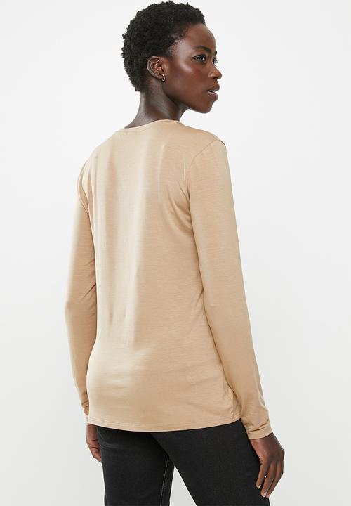 POLO - Bianca long sleeve luxe stretch tee - beige 
