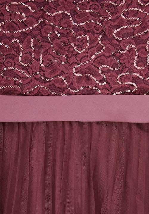 MILLA - Lace bardot maxi dress - rose