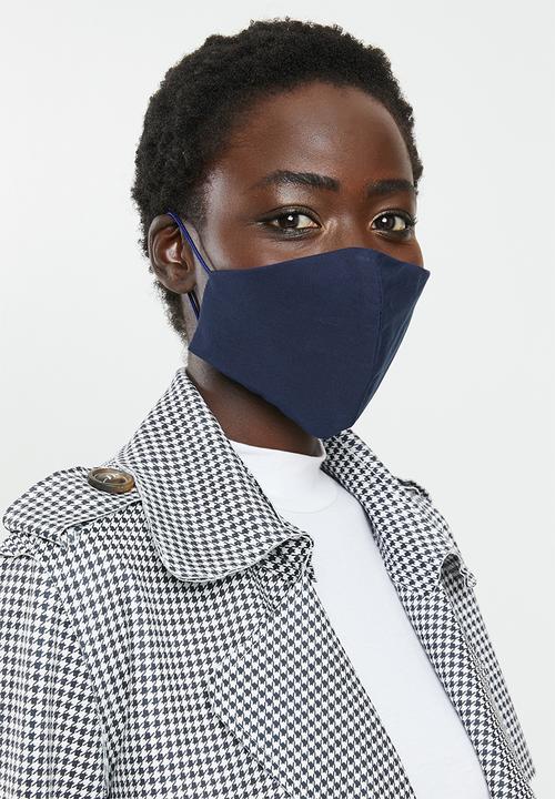 Superbalist - Pattern and plain mask 2 pack - floral/navy