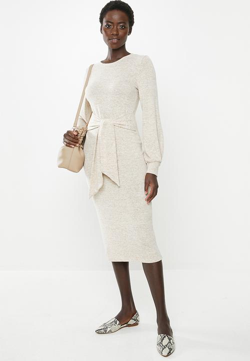 MILLA - Cut & sew tie dress - neutral