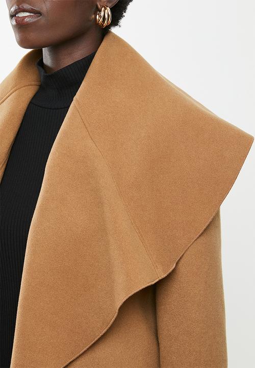 MILLA - Shawl collar coat - tan