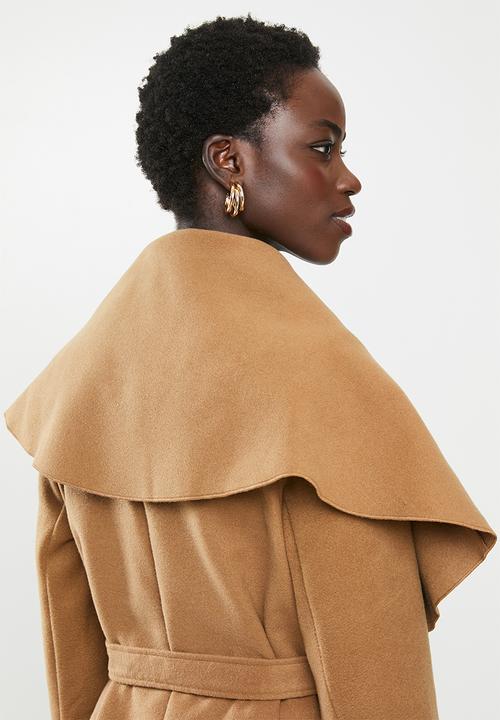 MILLA - Shawl collar coat - tan