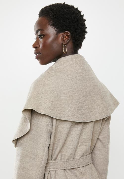 MILLA - Shawl collar coat - oatmeal