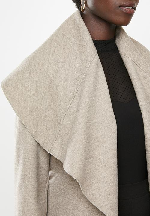 MILLA - Shawl collar coat - oatmeal