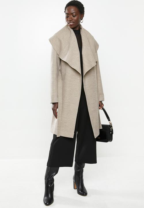 MILLA - Shawl collar coat - oatmeal