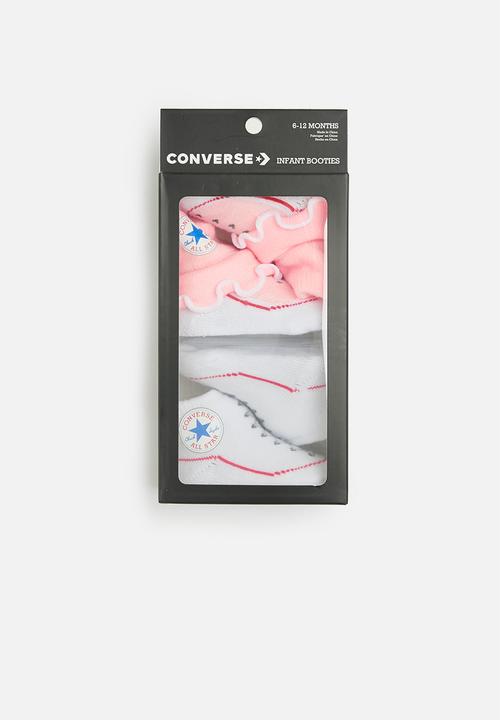 Converse - Frilly chucks infant/toddler bootie 2 pack - pink & white 