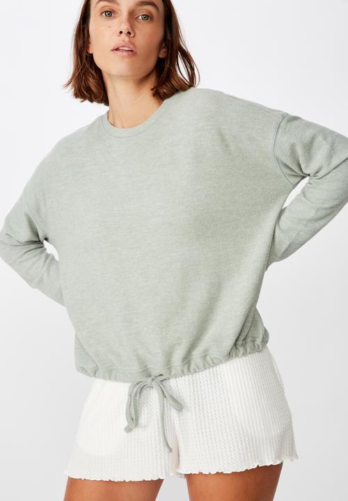 Cotton On - Super soft draw cord crew - green 