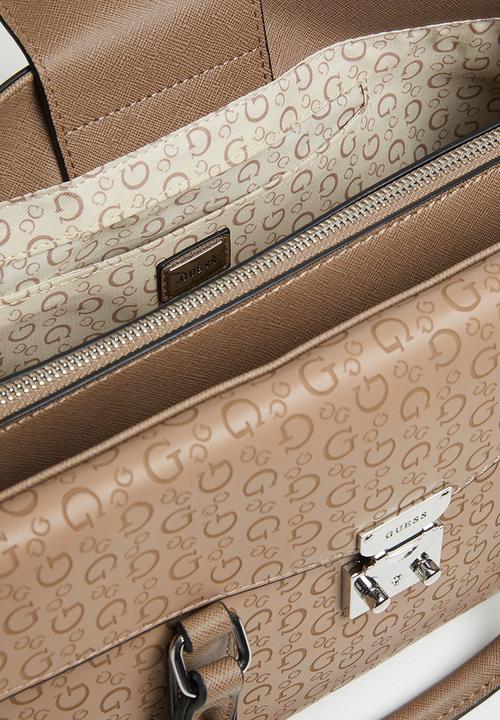 GUESS - Hutton satchel - brown