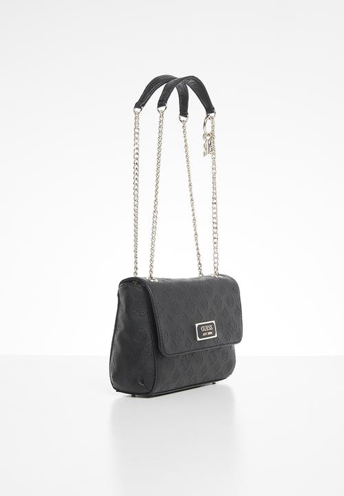 GUESS - Logo love cnvrtble xbody flap - black