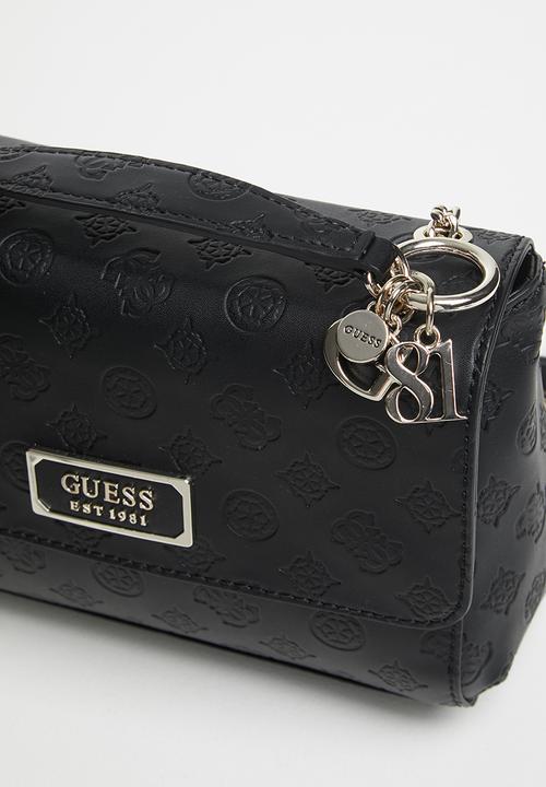 GUESS - Logo love cnvrtble xbody flap - black