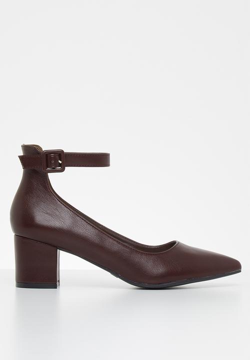 Jada - Brush pu heel - burgundy