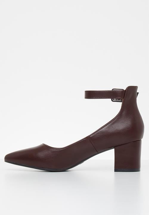Jada - Brush pu heel - burgundy