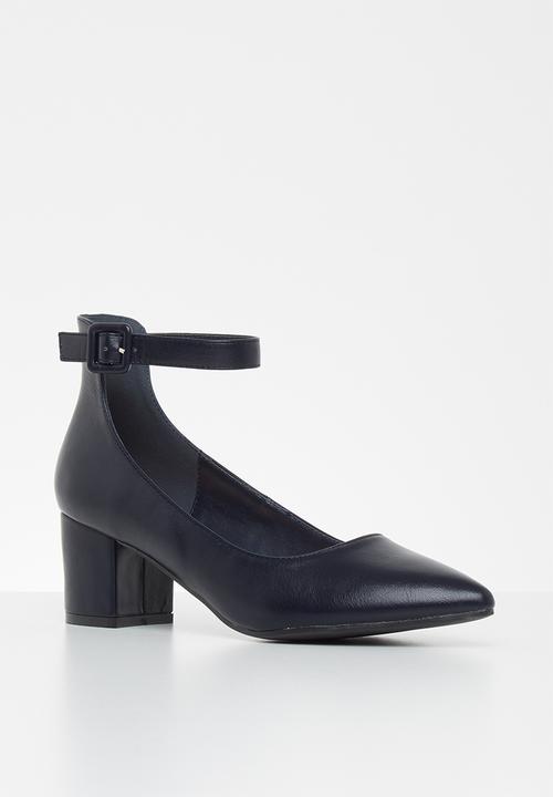 Jada - Brush pu heel - navy
